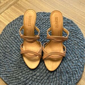 Shultz nude 3.5” heeled sandals